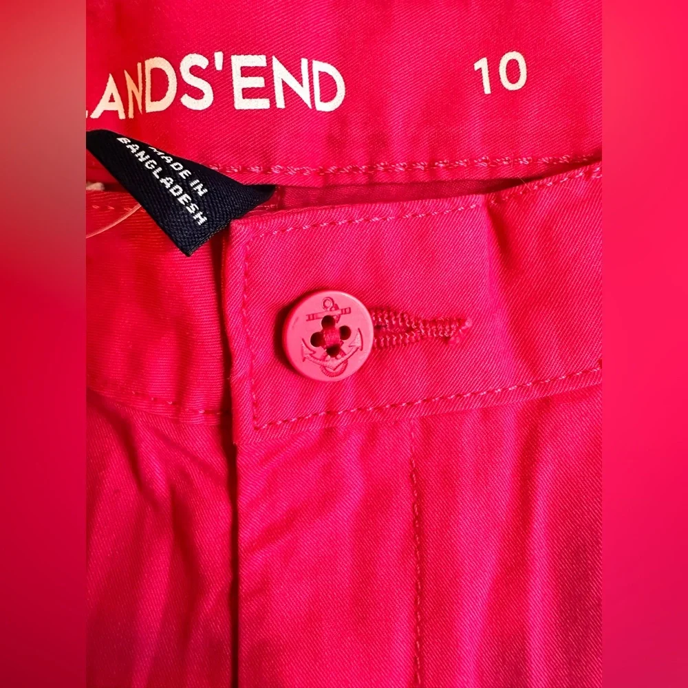 NWT Lands’ End Girls Mini Bermuda Shorts - Size 10 - Hot Pink - Picture 4 of 6